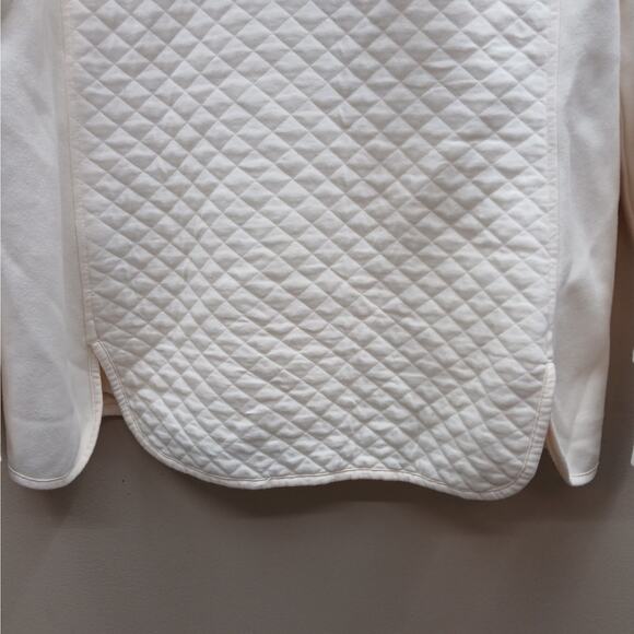 L. L. Bean Long Sleeve Hooded Quilted Full Zip Jacket Cream Size Medium Outdoors - Picture 9 of 11